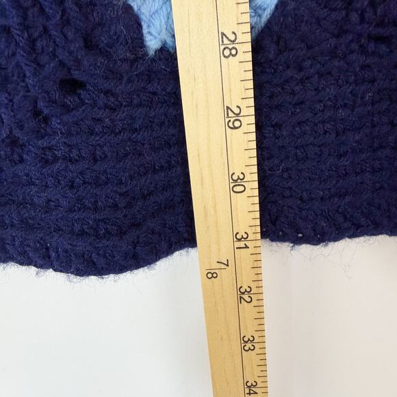 Granny Square Crochet Open Front Cardigan Sweater Women's Large Handmade - Picture 7 of 9